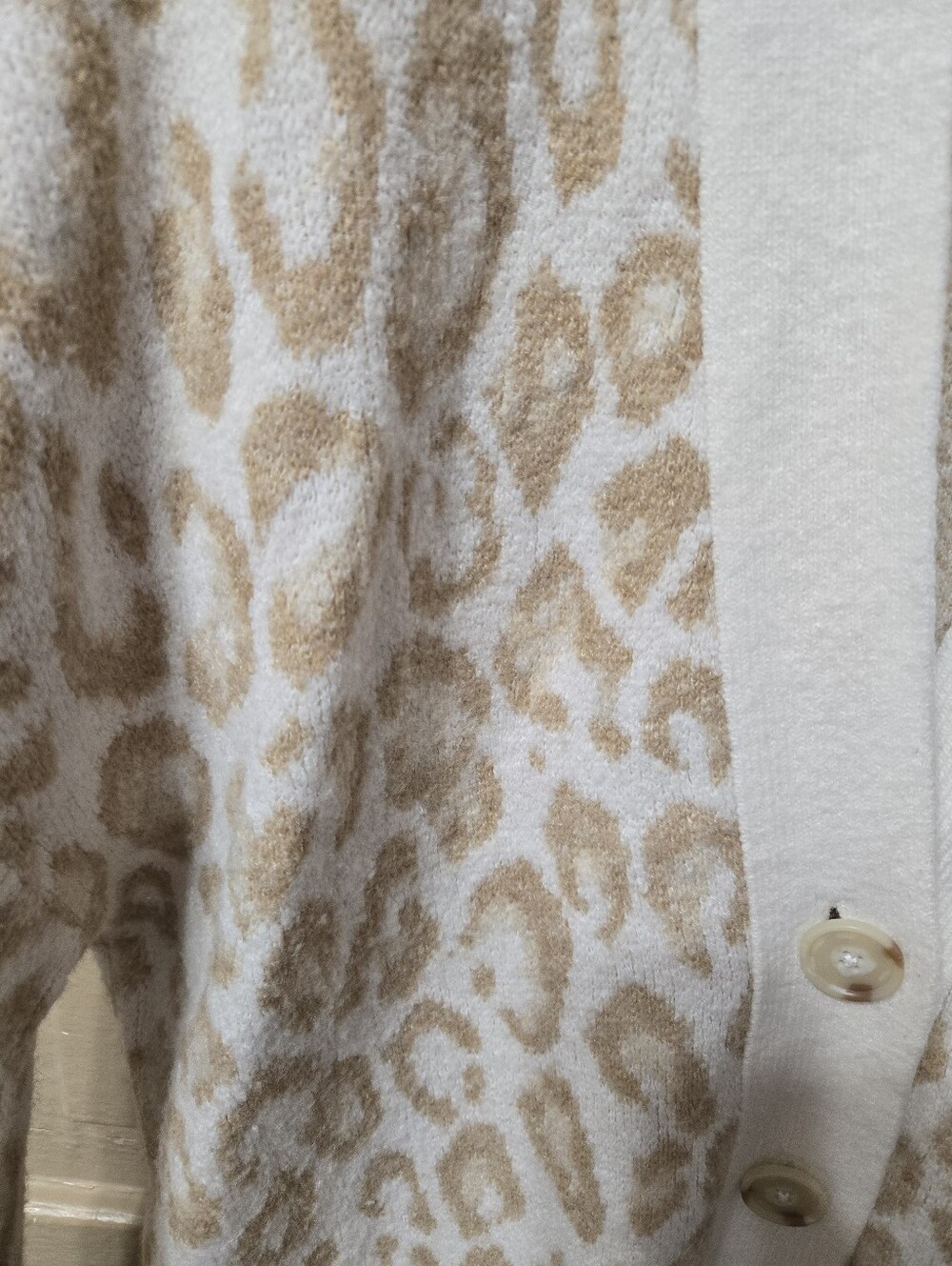 Loft Wool Blend Animal Print Button Front Cardigan - Picture 4 of 5